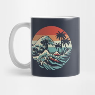 Japan Wave and Palm Trees Mug